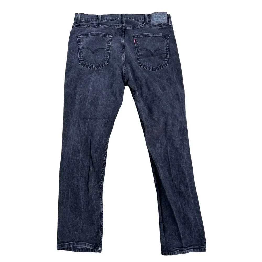 Levis 511 Slim Fit Jeans Mens 38x32 Black Faded Denim Pants 04511-1390